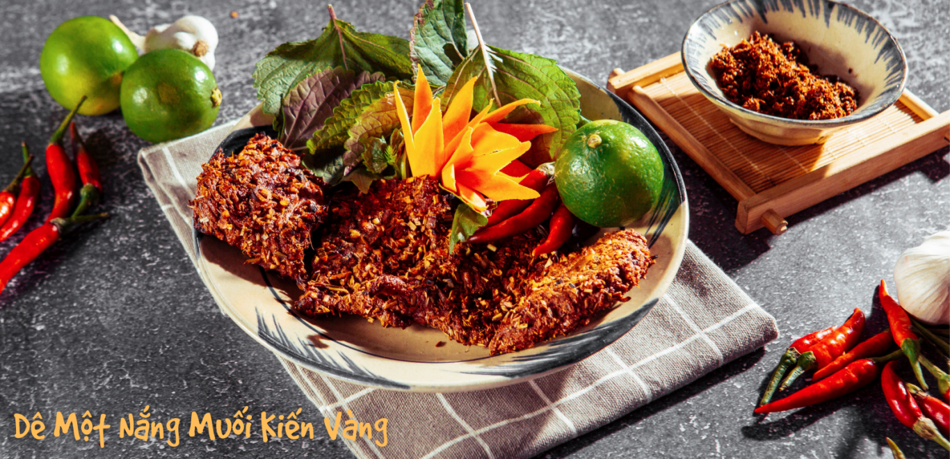 Món dê một nắng chấm muối kiến vàng 